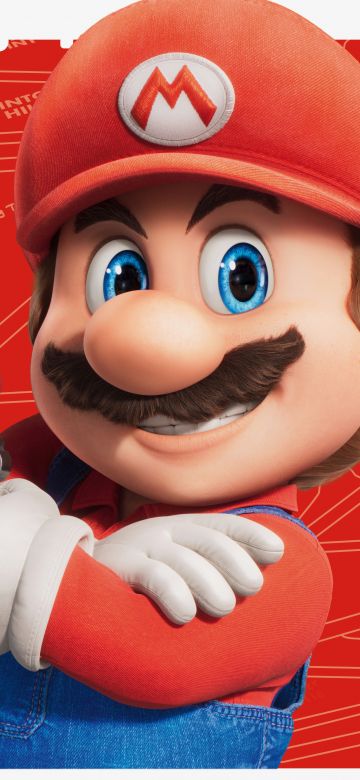 Super Mario, Animation movies, 2023 Movies, 5K, 8K, Red background, The Super Mario Bros. Movie