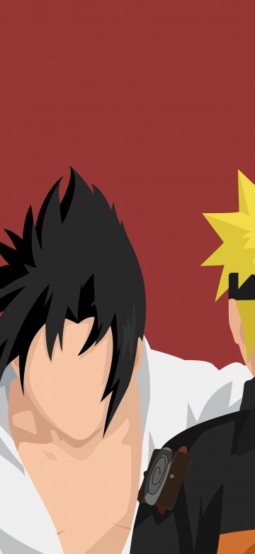 Sasuke Uchiha, Naruto Uzumaki, Minimal art, Faceless, 5K, 8K, 10K