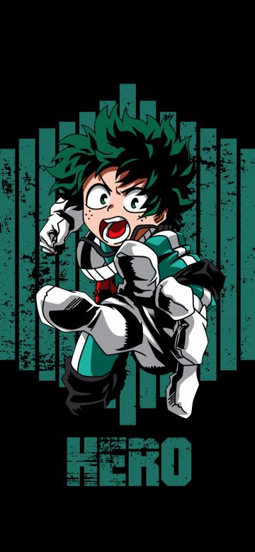 Izuku Midoriya, Black background, My Hero Academia, Cute anime