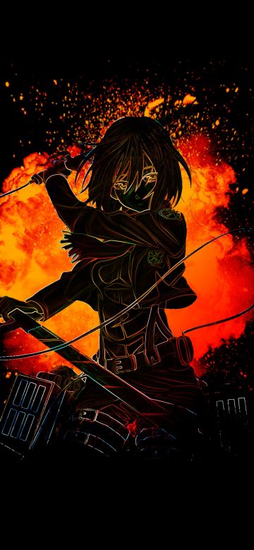 Mikasa Ackerman, Attack on Titan, AMOLED, 5K