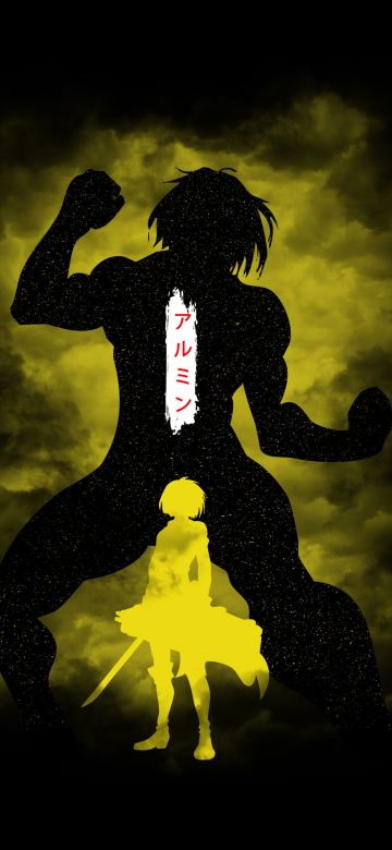 Armin Arlert, 5K, Attack on Titan, Silhouette, Black background