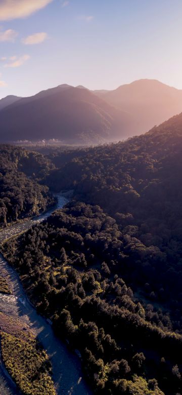 Fiordland National Park, Mountains, Sunrise, Forest, River, New Zealand