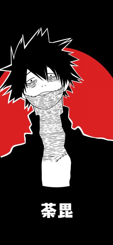 Dabi, Minimalist, Black background, My Hero Academia, 5K, Simple