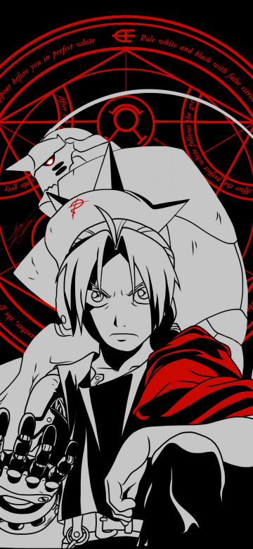 Edward Elric, AMOLED, Alphonse Elric, 5K, Black background, Fullmetal Alchemist