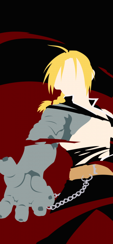 Edward Elric, Faceless, Minimalist, Black background, 5K, 8K, Fullmetal Alchemist