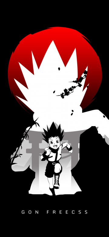 Hunter x Hunter, AMOLED, Gon Freecss, Black background, 5K