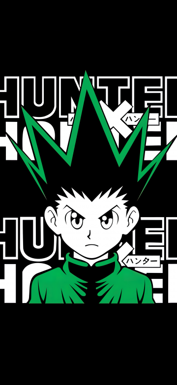 Gon Freecss, AMOLED, Hunter x Hunter, Black background, 5K, 8K