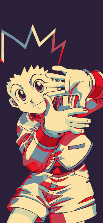 Gon Freecss, Minimalist, Hunter x Hunter, Dark background, Cute anime, 5K, 8K, Simple