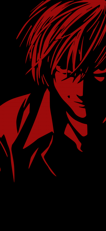 Light Yagami, 5K, Death Note, Black background, Minimalist, 8K