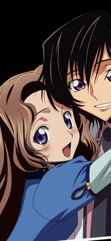 Lelouch Lamperouge, Nunnally, Code Geass, 5K, Anime series, Anime couple, Black background