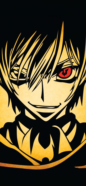 Lelouch Lamperouge, AMOLED, Code Geass, Black background, 5K