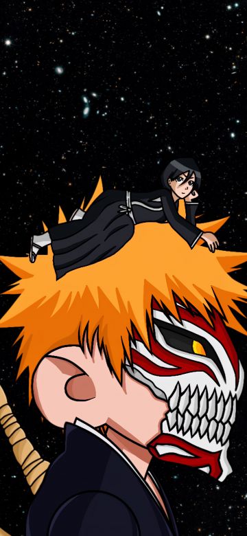 Ichigo Kurosaki, 5K, Bleach, Dark background, Hollow Mask