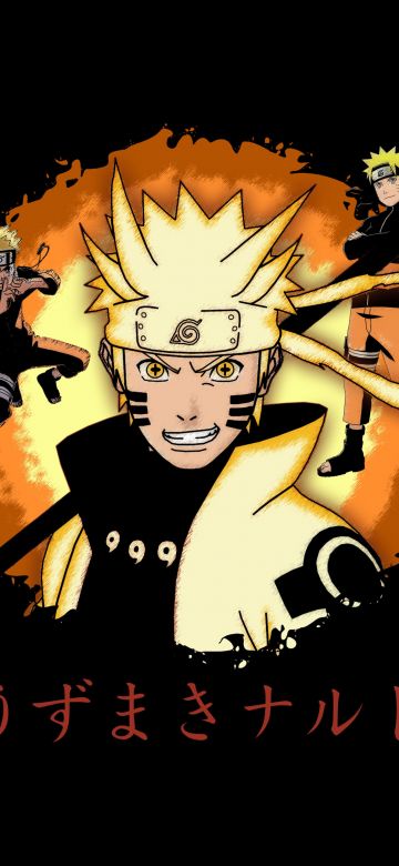 Naruto Uzumaki, Dark theme, 5K, Black background