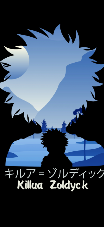 Killua Zoldyck, AMOLED, Hunter x Hunter, Black background, 5K