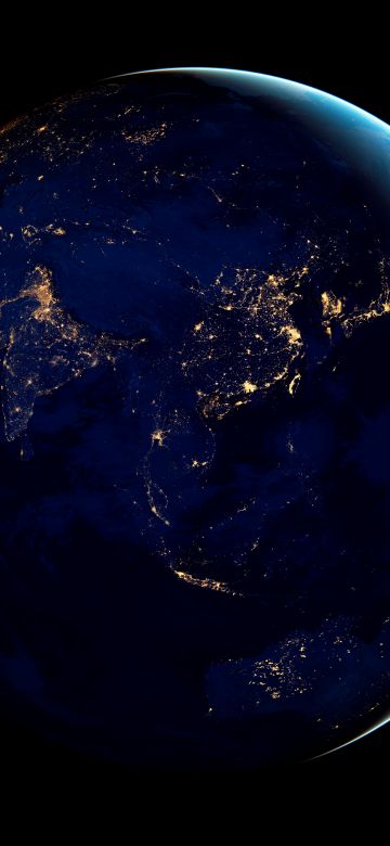 Planet Earth, India, Asia, Earth at Night, 5K, 8K, Black background