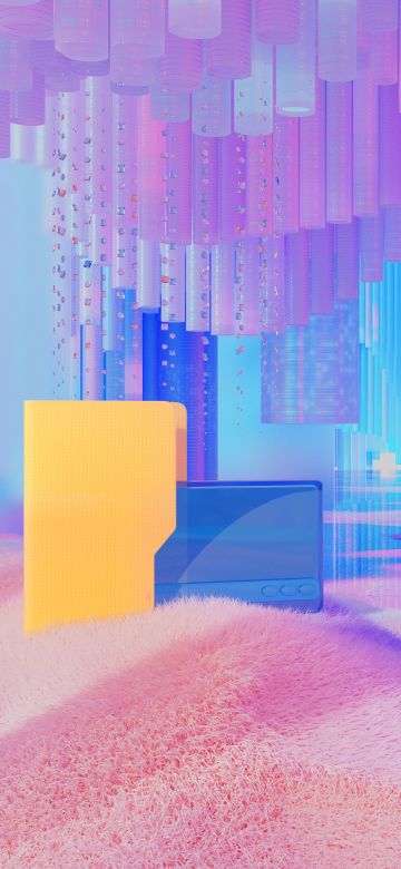 Microsoft Design, Folder, Surreal, 3D background, Landscape, Aesthetic, Colorful background, Multicolor