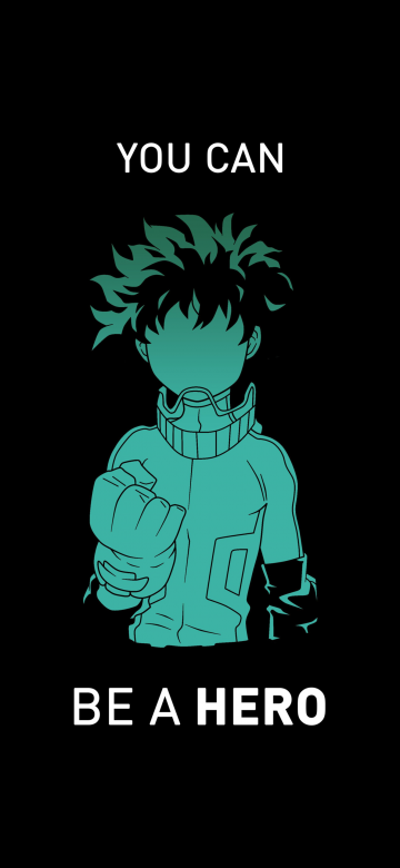 Izuku Midoriya, My Hero Academia, Popular quotes, You can be a hero, Black background, 5K