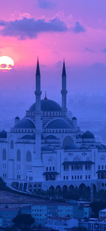 Blue Mosque, Turkey, Istanbul, Sunset, Sultan Ahmed Mosque, Ancient architecture, 5K, Sunset, Islamic, Arab, Spiritual