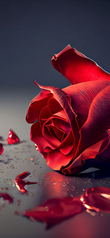 Rose flower, AI art, Red Rose, Rose Petals, 5K