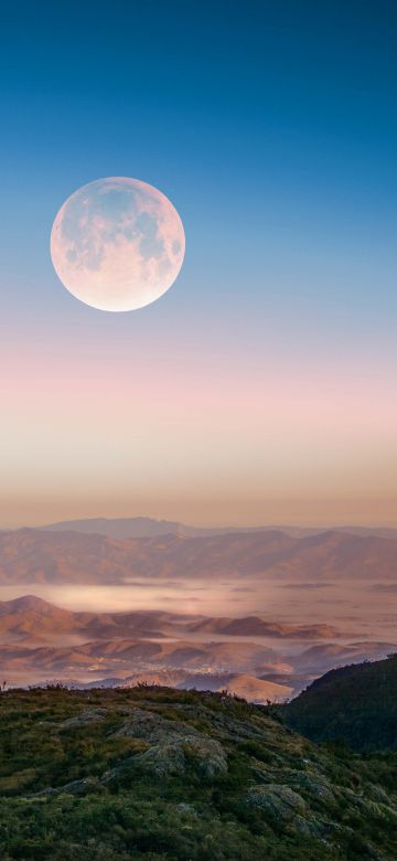 Full moon, Hills, Itatiaia National Park, Mountains, Landscape, 5K