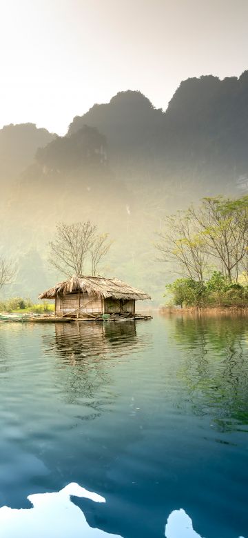 Scenery, Body of Water, Hut, Summer, Lake, Clear water, 5K, 8K