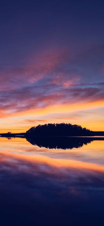 Sunset, Evening, Dusk, 5K, Lake, Sweden, Reflection