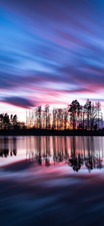 Outdoor, Sunset, Sweden, Reflection, Trees, Nordic, Body of Water, Long exposure, Sunlight, 5K