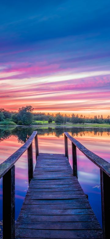 Twilight, Dock, Pier, Dusk, Sunset, Landscape, Lake, Sweden, Outdoor, Summer