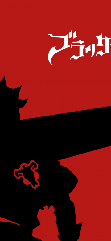 Asta, Silhouette, Black Clover, Red background, 5K