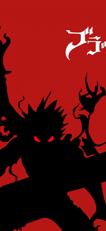 Asta Demon, Black Clover, Silhouette, Red background, 5K