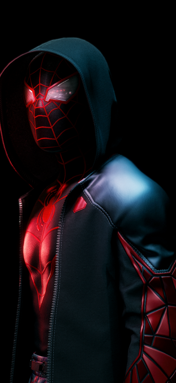 Spider-Man: Miles Morales, PlayStation 5, PlayStation 4, PC Games, 5K, Black background, Spiderman