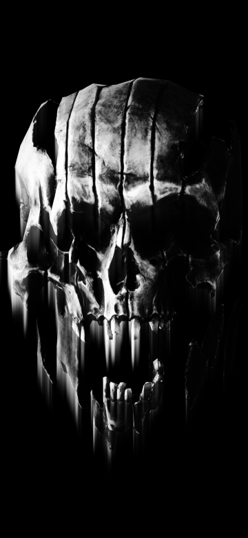 Skull, Black, Monochrome, 5K, AMOLED, Black and White