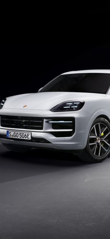 Porsche Cayenne E-Hybrid, Hybrid cars, Luxury Crossover, Plug-in Hybrid SUV, Monochrome, Black and White