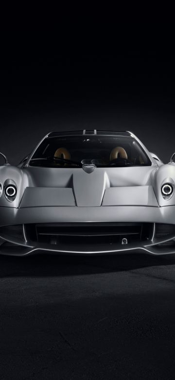 Pagani Huayra Codalunga, 2023, Sports cars, Italian, Dark background, Monochrome, 5K, Black and White