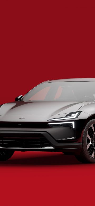 Polestar 4, Electric SUV, Red background, 2023, 5K