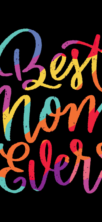 Best MOM ever, Colorful, Black background, 5K