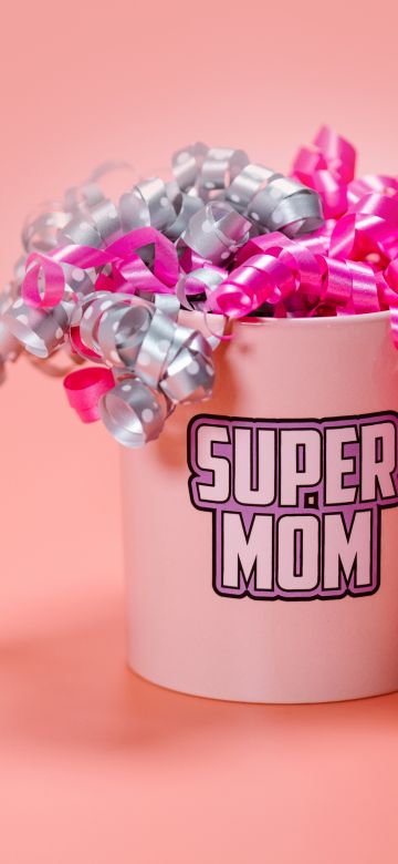 Super MOM, Mug, Pastel pink, Happy Mother's Day, 5K