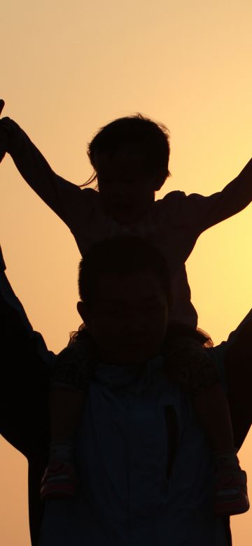 Dad - Daughter, Sunset, Silhouette, Happy Fathers Day, 5K