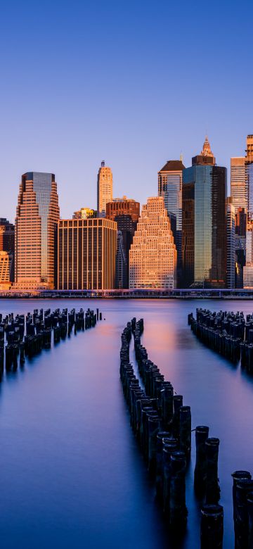 New York City, Brooklyn, Manhattan, Skyscrapers, Urban, Sunrise, Morning, 5K, Cityscape