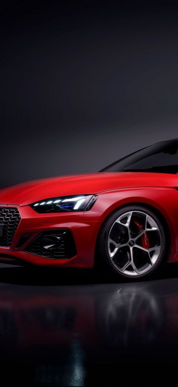 Audi RS 5 Sportback competition, 2023, Dark background, Red cars, Sports sedan, 5K, 8K