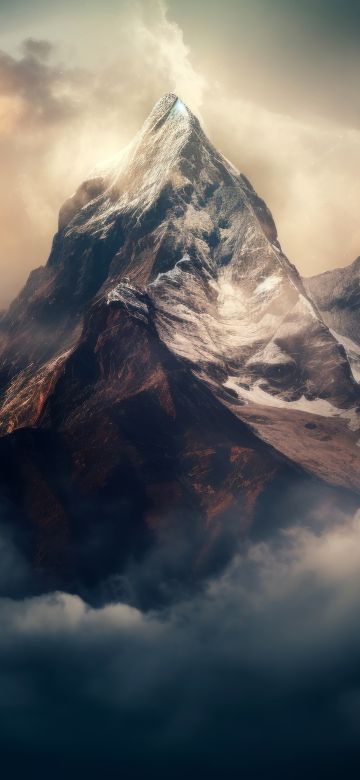 Mountain Peak, Alps, Clouds, 5K, 8K, AI art