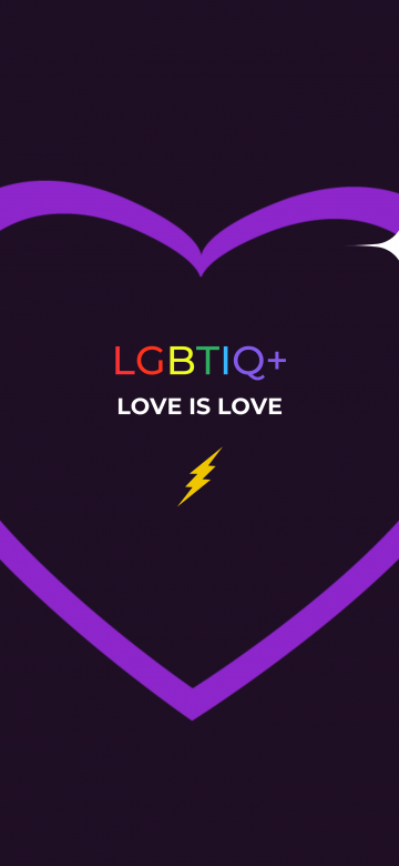 Love Is Love, LGBTQ, Rainbow, Love heart, Purple Heart, 5K