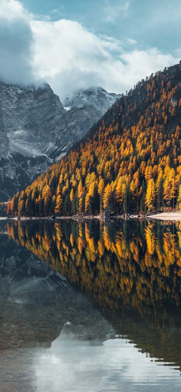 Pragser Wildsee, Lake, Italy, Trees, Landscape