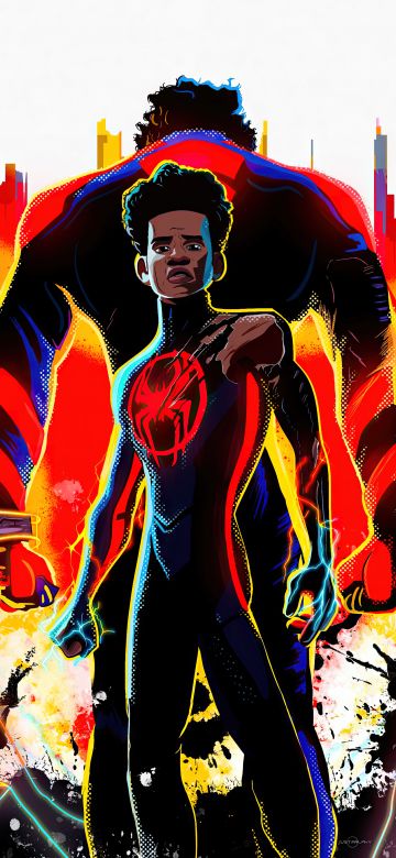 Spider-Man: Across the Spider-Verse, Miguel O'Hara, Miles Morales, Spider-Man 2099, Movie poster, 5K, 2023 Movies, Spiderman