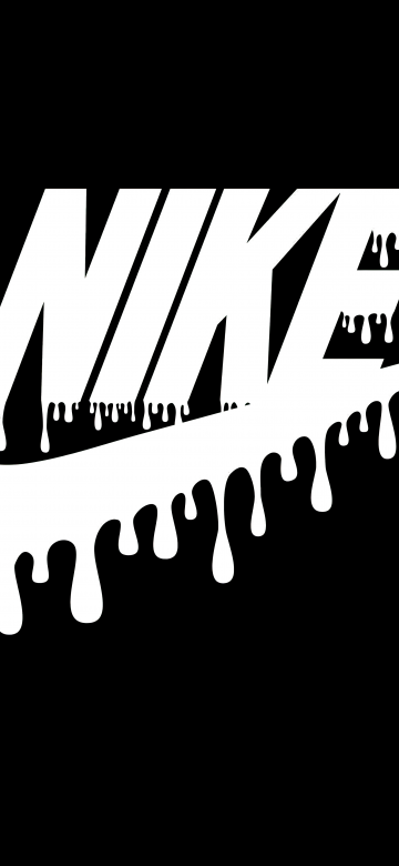 Nike, Drippy, 8K, Black background, Drippy typography