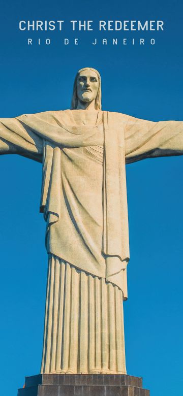 Christ the Redeemer, Statue, Rio de Janeiro, Jesus Christ, Brazil, 5K, Blue Sky