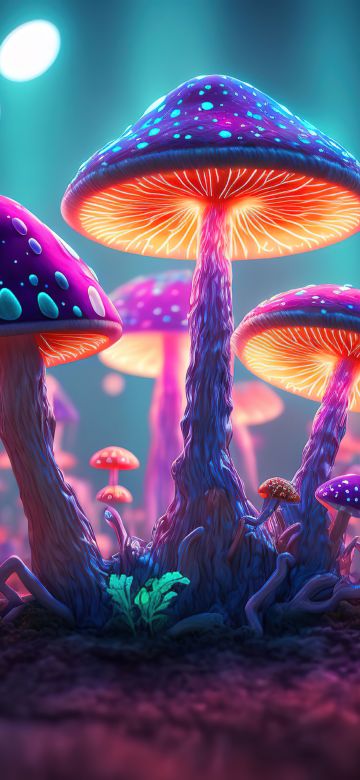 Mushrooms, Colorful, AI art