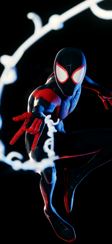 Marvel's Spider-Man: Miles Morales, Black background, 5K, Spiderman