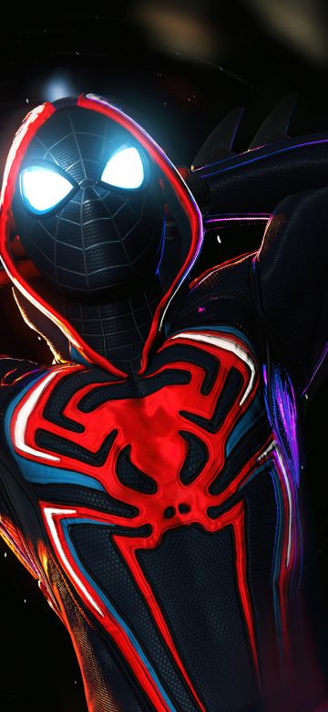 Marvel's Spider-Man: Miles Morales, Dark background, Spiderman