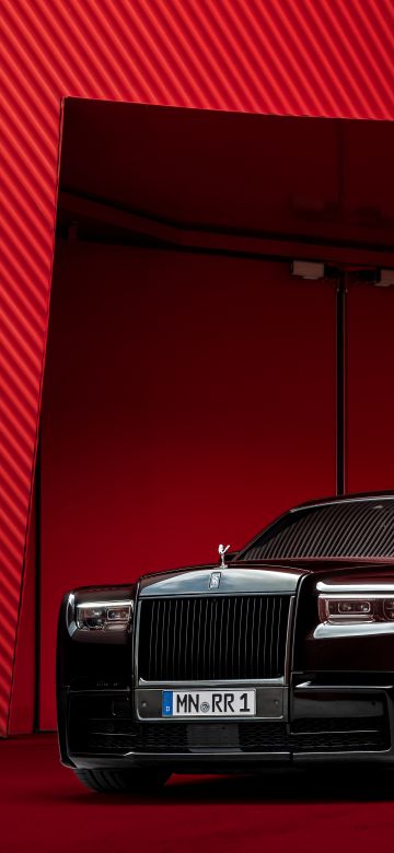 Rolls-Royce Phantom, SPOFEC, 2023, Black cars, Red, 5K, 8K